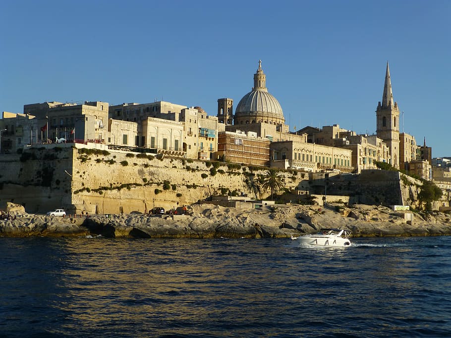 malta, harbor, mediterranean, maltese, valletta, architecture, HD wallpaper