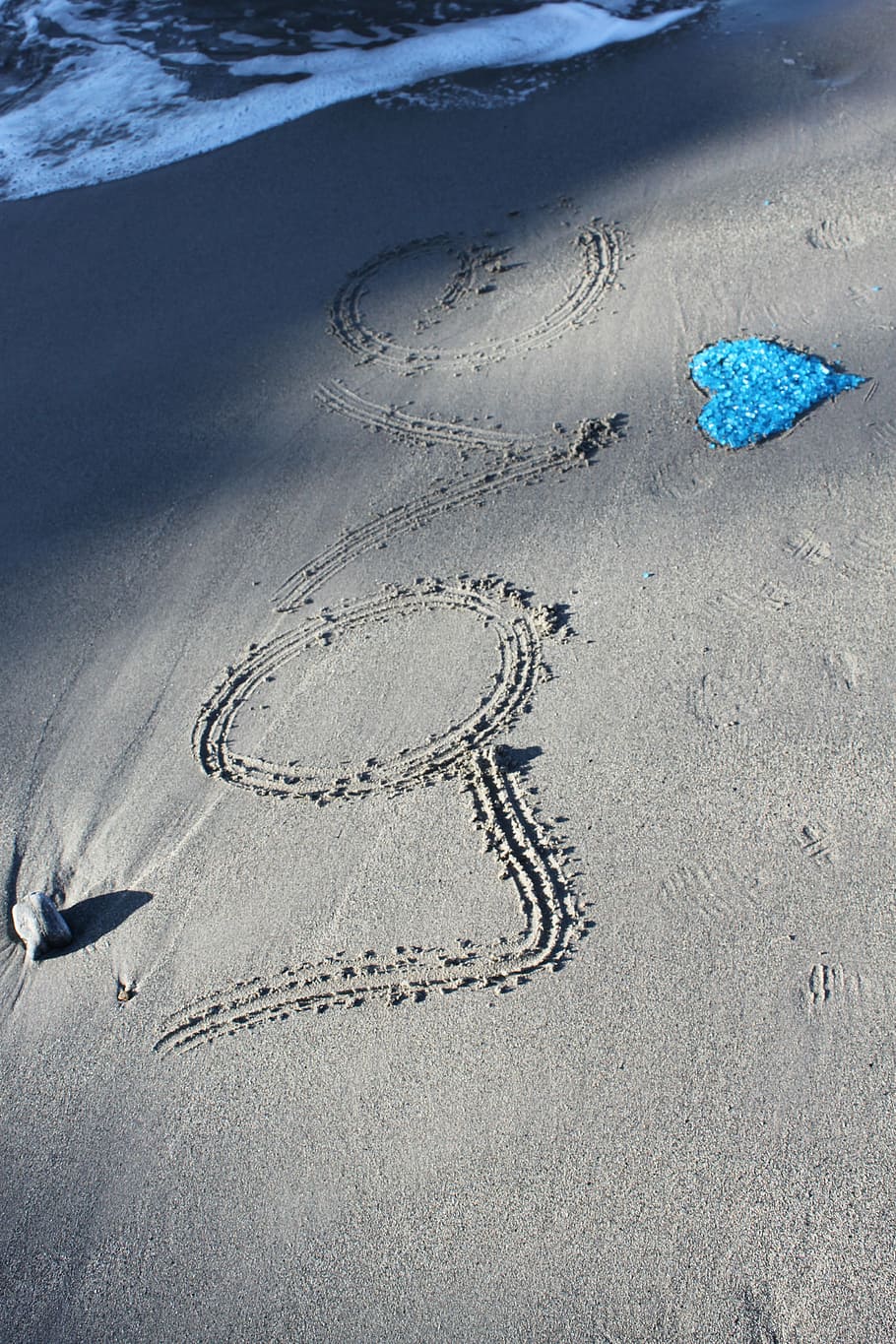 love, beach, heart, land, sand, high angle view, nature, day HD wallpaper