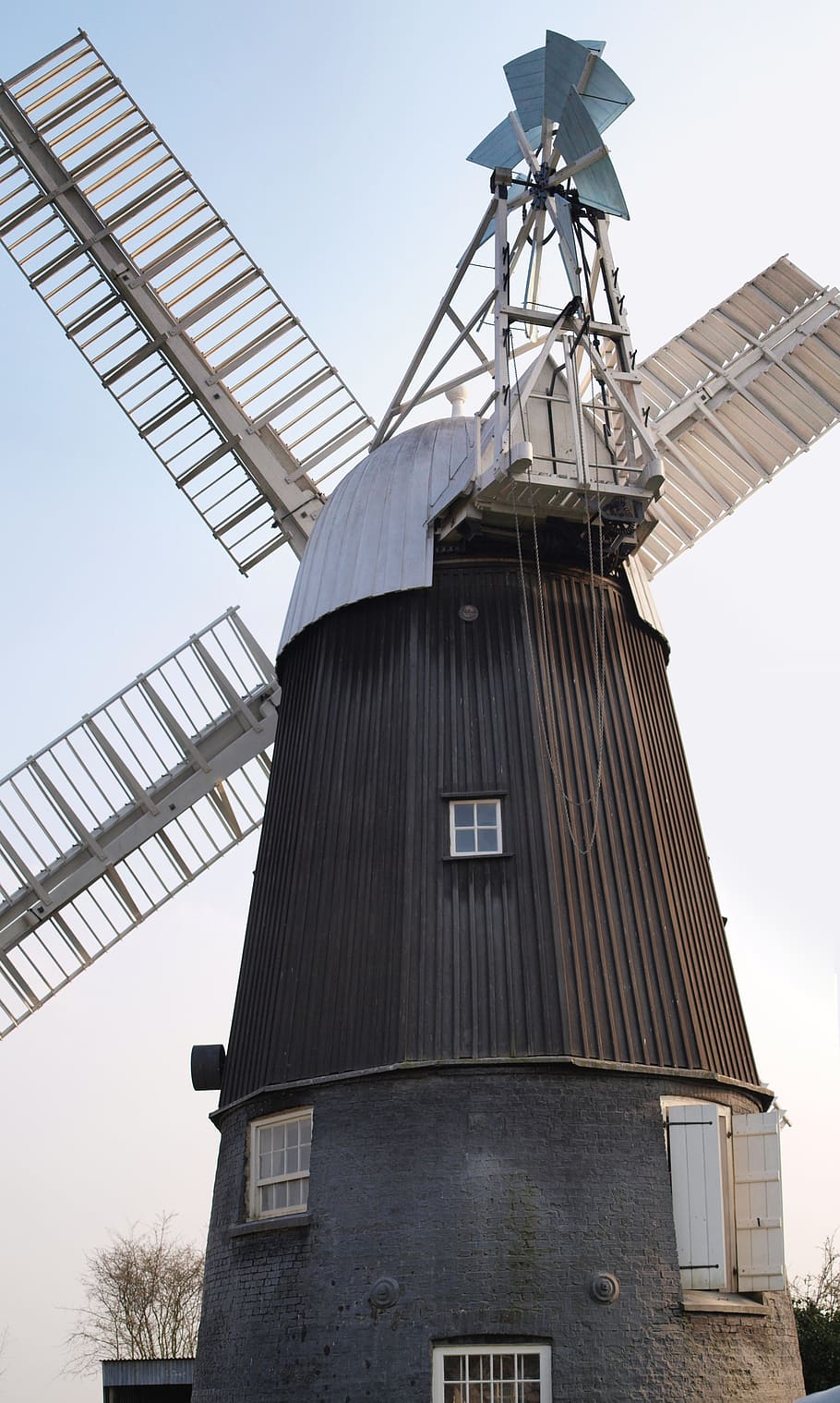 windmill, norfolk, flour mill, sky, turbine, renewable energy HD wallpaper