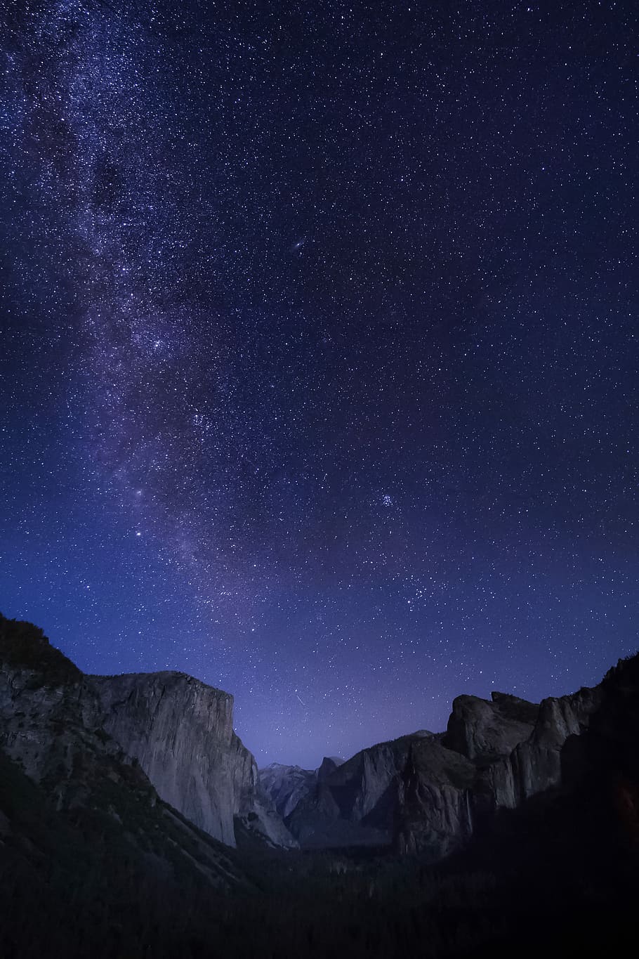 photograph of milky way, canyon under stargazing phenomenon, mountain