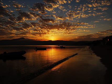 Dusk, Eventide, Beach, Twilight, Horizon, landscape, sunset HD wallpaper