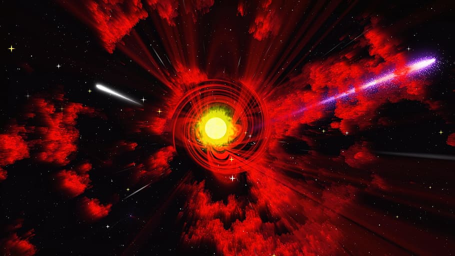 star, planet, galaxy, sun, cosmos, universe, red, illuminated HD wallpaper