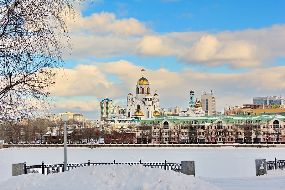 temple and snowfield, Closeup, City, Ekaterinburg, World, month, HD wallpaper