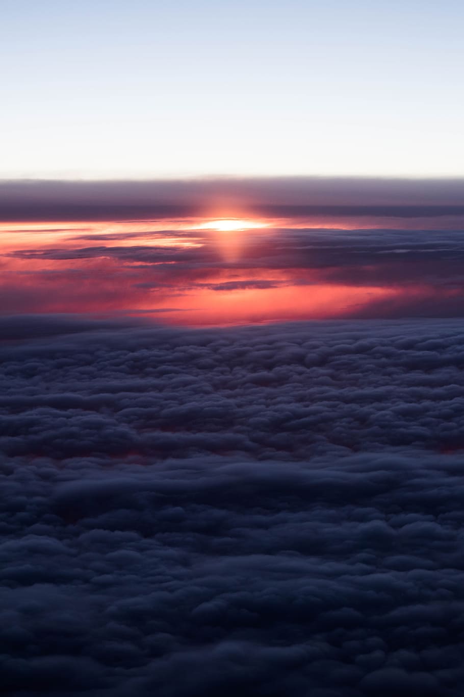 sea of gray clouds in sunset, sky, sunrise, nature, summer HD wallpaper
