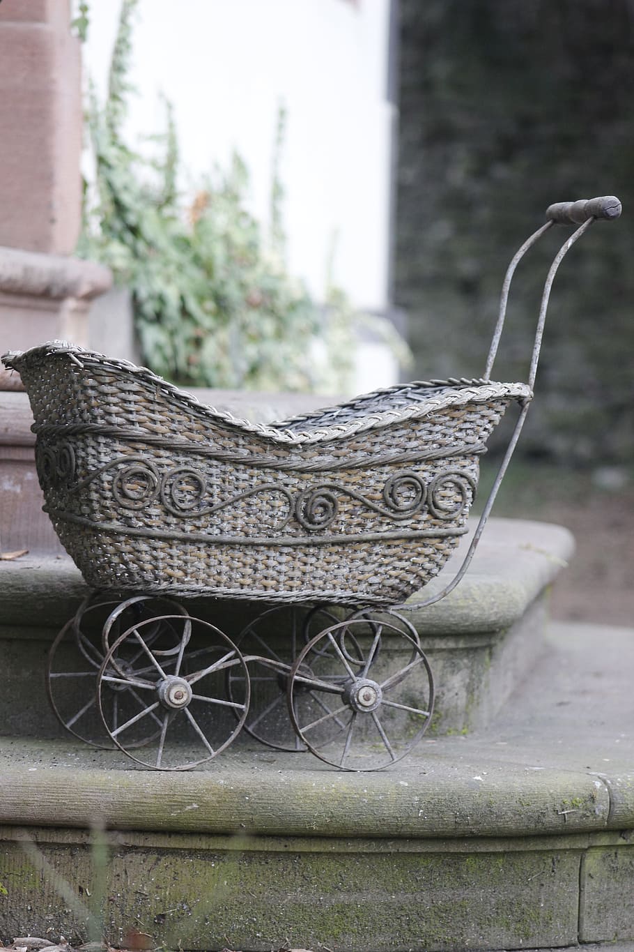 old, nature, antique, style, summer, rustic, baby carriage
