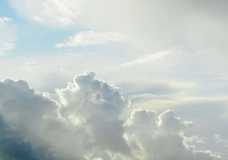 clouds, cloudy sky, horizon, atmosphere, white clouds, grey clouds HD wallpaper