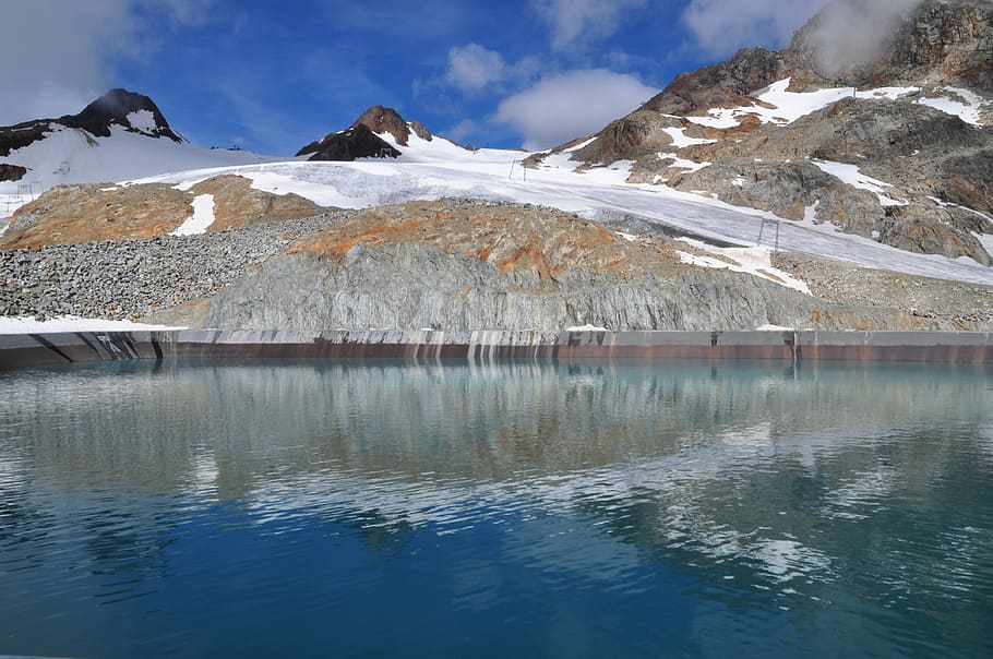 water, mountains, glacier, cold temperature, snow, winter, ice HD wallpaper