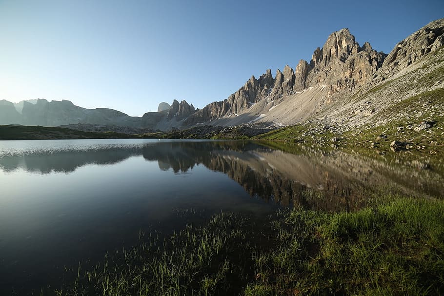 dolomites, mountains, landscape, water, beauty in nature, scenics - nature HD wallpaper