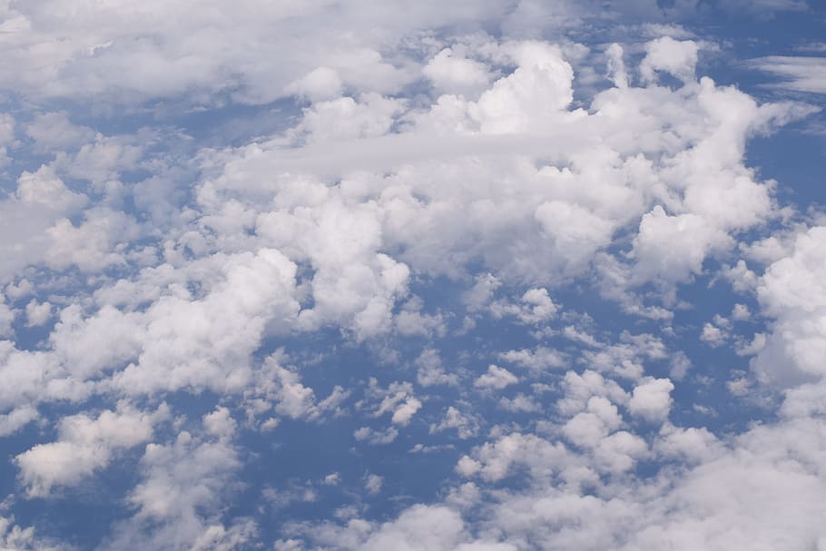 Sky, Clouds, Form, blue, clouds form, above the clouds, flight HD wallpaper