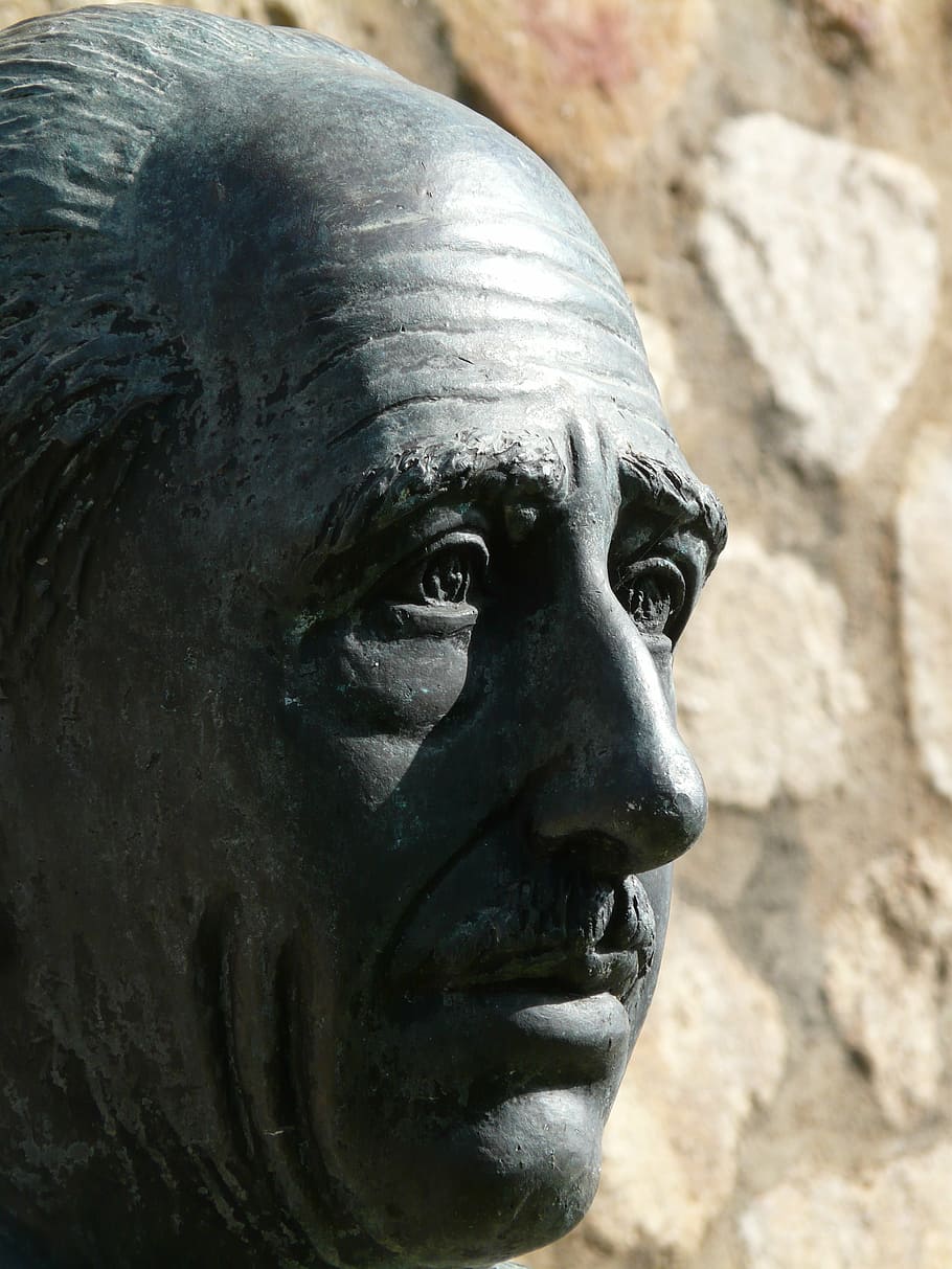 face, man, human, sculpture, figure, metal, portrait, personality HD wallpaper