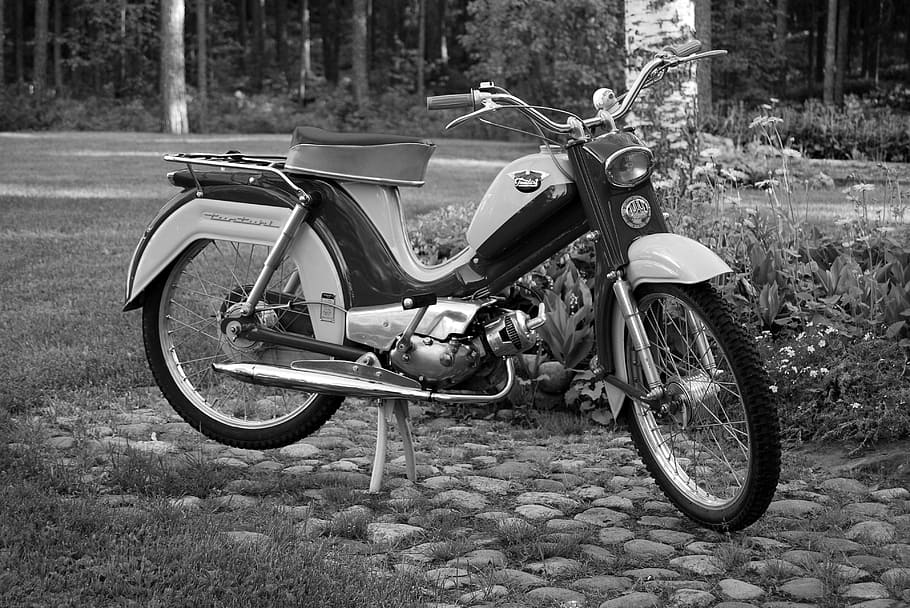 moped, fell, old, the classics, retro, solifer, motorcycle HD wallpaper