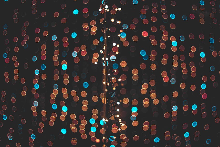 bokeh photography of white string lights, texture, pattern HD wallpaper