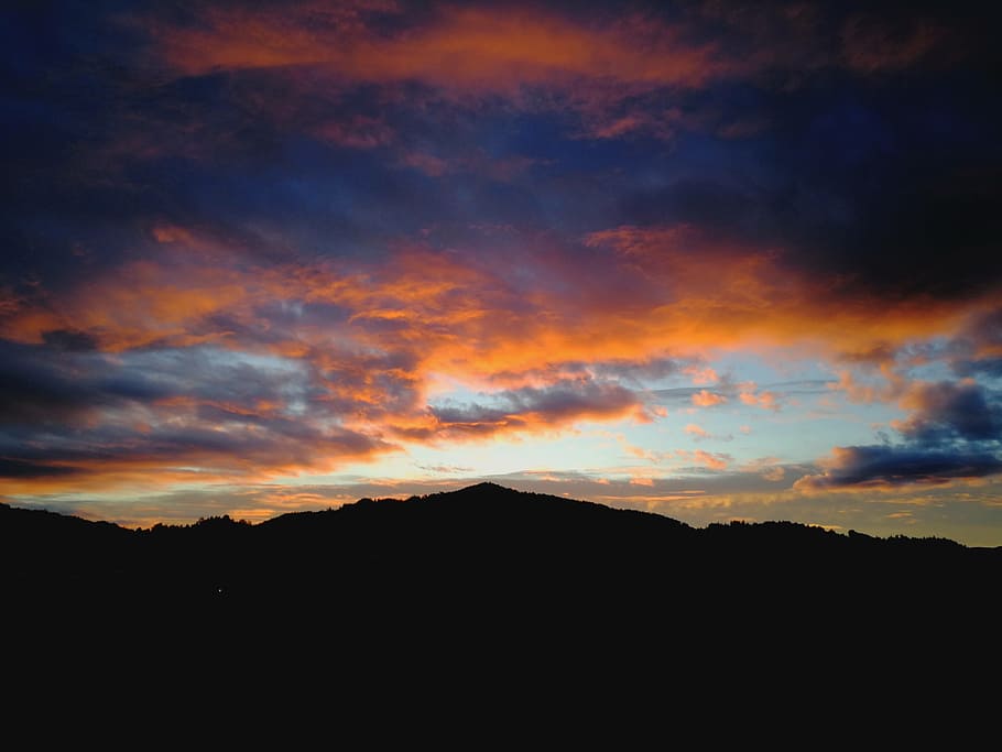 night night clouds, sunset, evening, dusk, dawn, landscape HD wallpaper