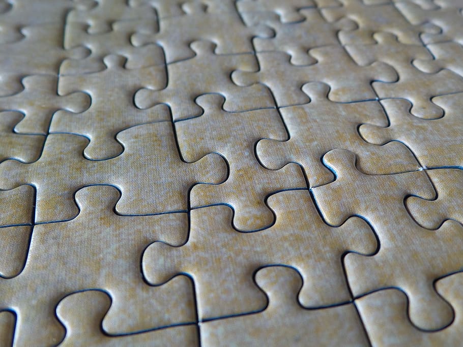 jigsaw puzzle closeup photography, puzzle pieces, solved, assembled, HD wallpaper