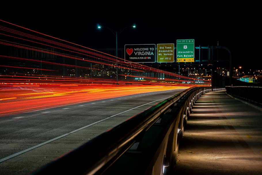 time-lapse of road, traffic, car, city, night, bridge, long exposure HD wallpaper