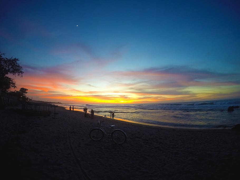 sunset, sunrise, beach, sea, ocean, nature, water, sky, summer HD wallpaper