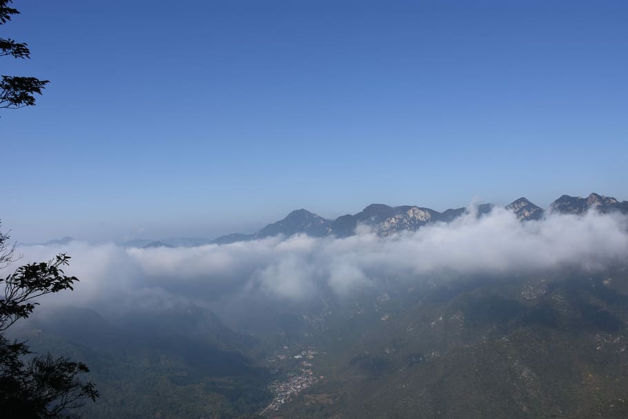Mountain, Clouds, Jiankou, Great Wall, jiankou great wall, foggy road