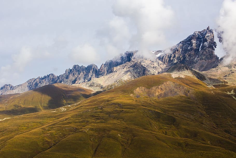 landscape photography of mountain, mountains, mestia, georgia, HD wallpaper