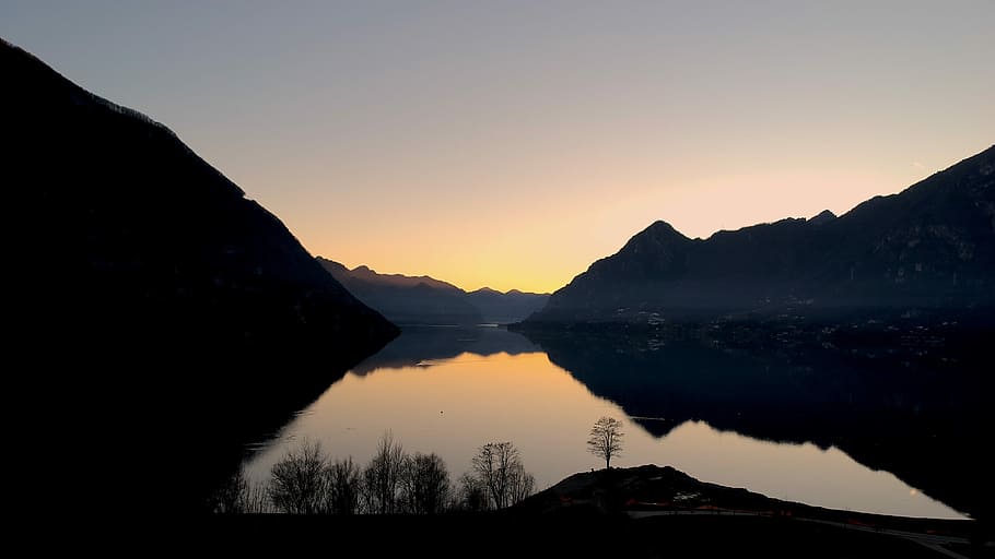 sunset, panoramic, landscape, mountain, sky, scenics - nature HD wallpaper