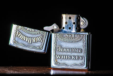 zippo, jack daniels, ligter, text, western script, black background HD wallpaper