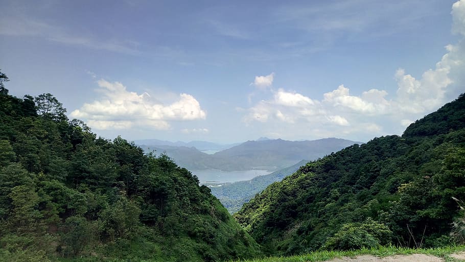 moutain, sean, tree, sky, plant, beauty in nature, scenics - nature HD wallpaper