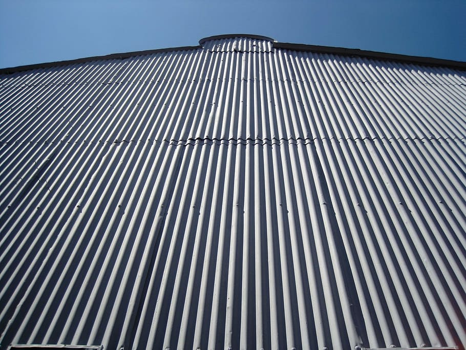 wall, grey, tall, corrugated, grooved, light, shadow, sunlight HD wallpaper