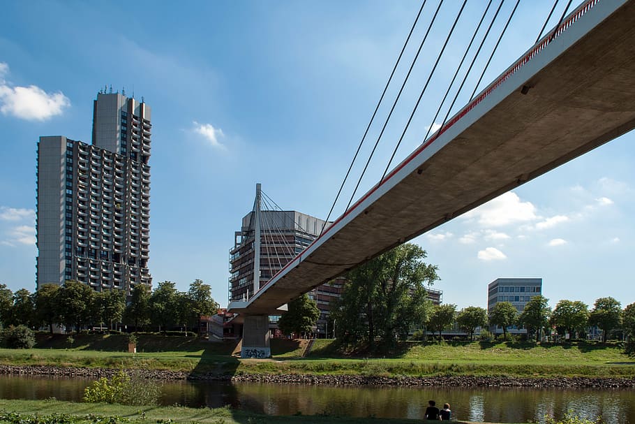 mannheim, bridge, suspension bridge, built structure, architecture HD wallpaper