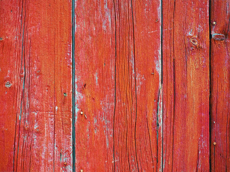 untitled, red, wood, wooden, plank, barn, rustic, red background, HD wallpaper