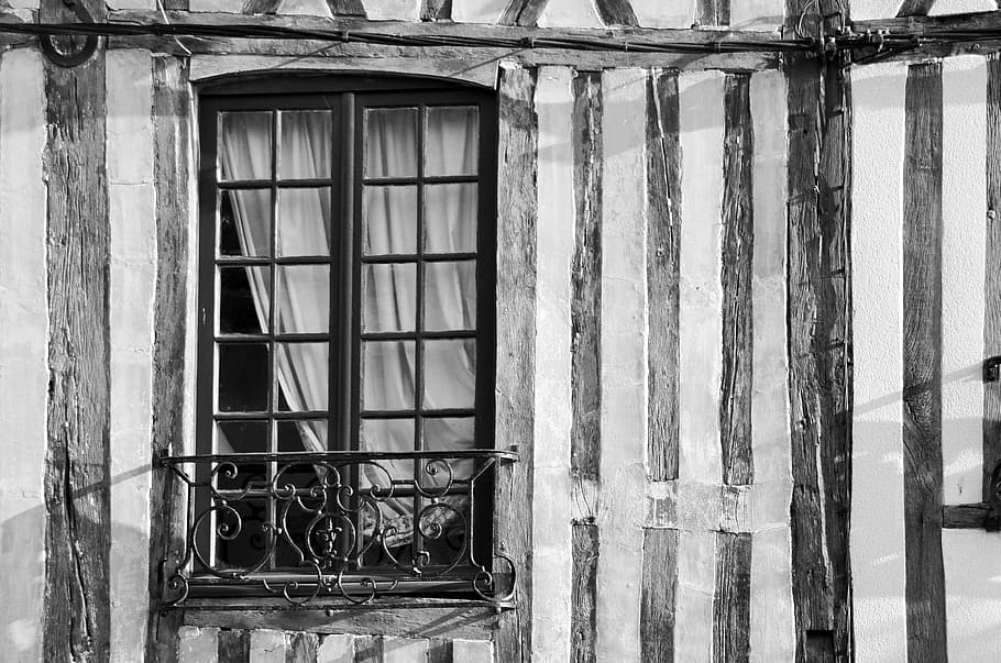 window, facade, house, studs, normandy, heritage, historical, HD wallpaper