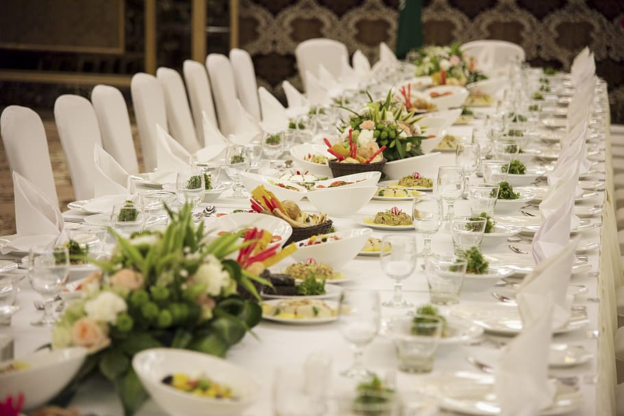 Vip, Dinner, Set Menu, table, banquet, restaurant, event, wedding, HD wallpaper