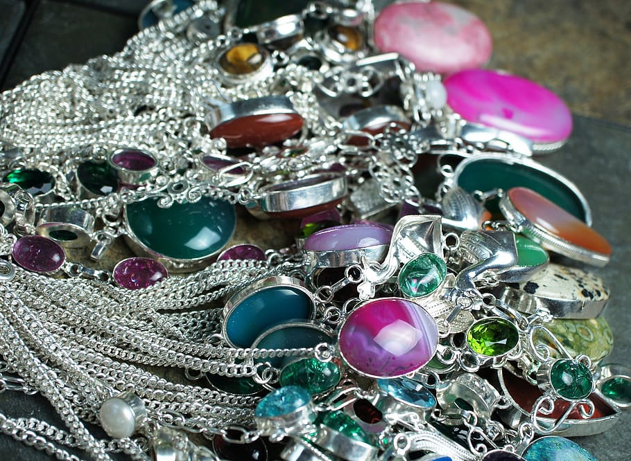 gemstone, necklaces, chokers, colorful, gemstones, handmade