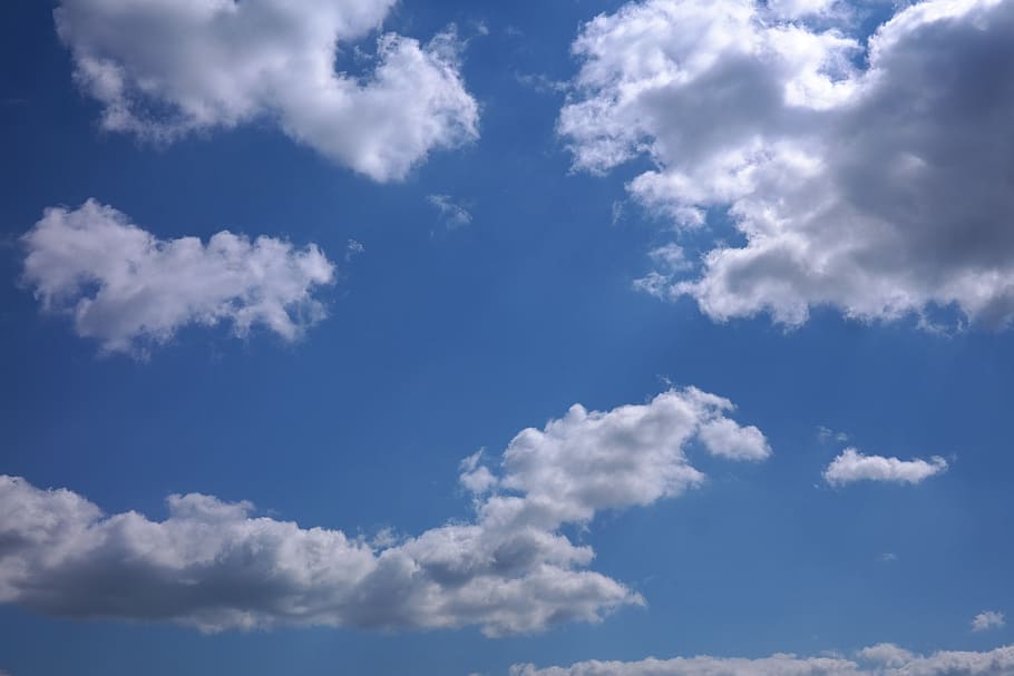 sky, clouds, summer day, blue, white, clouds form, above the clouds HD wallpaper