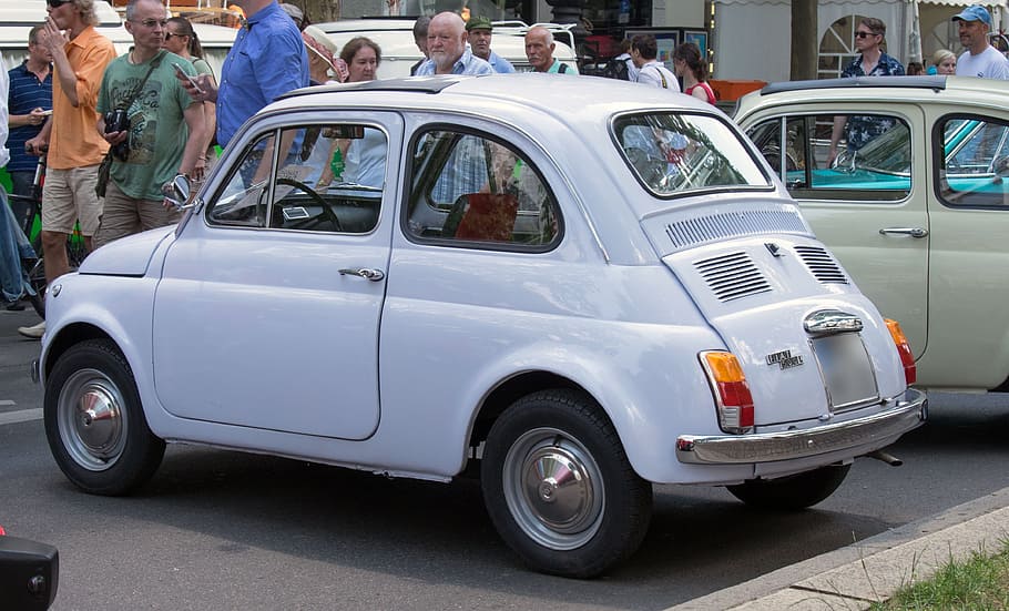 auto, fiat, oldtimer, vehicle, small car, drive, transport system HD wallpaper