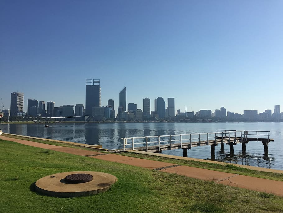 perth, swan, river, australia, western, city, skyline, water HD wallpaper