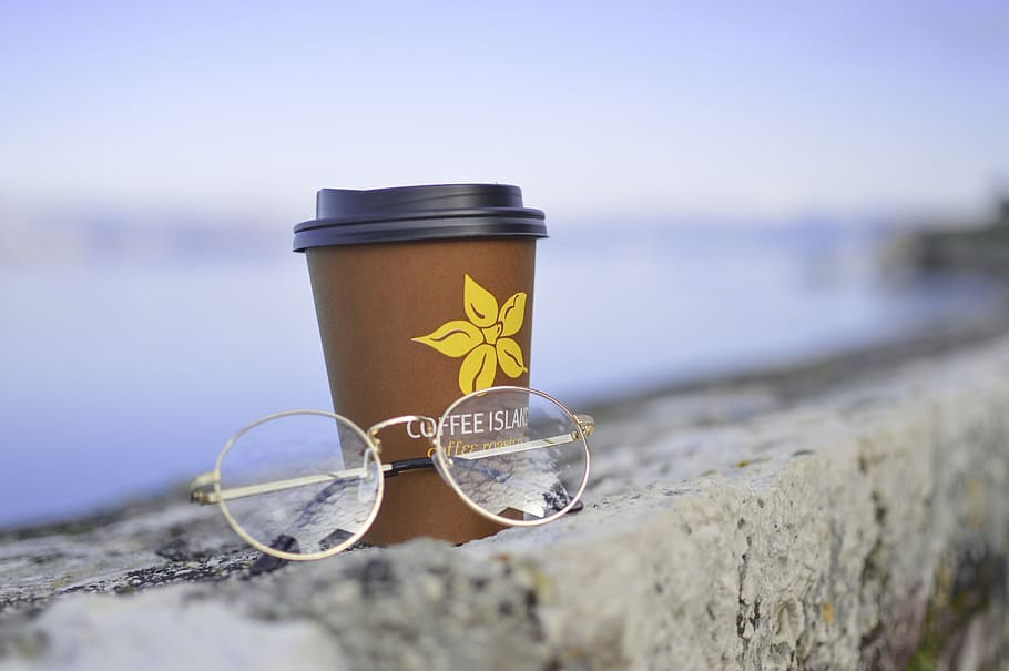 eyeglasses, frame, lens, grade, stone, coffee, hot, cup, chill HD wallpaper
