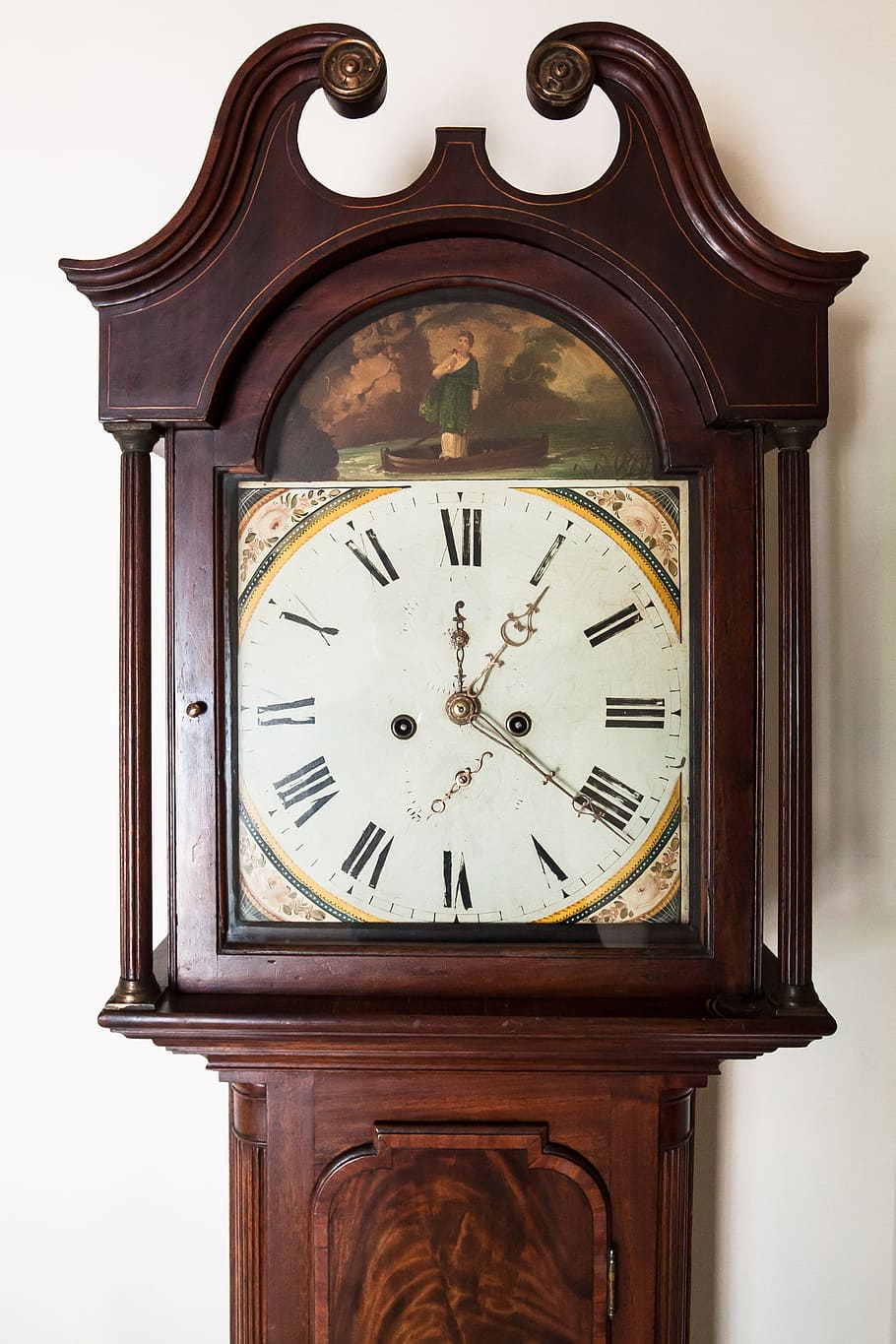 brown grandfather's clock displaying 12:40, Grandfather Clock