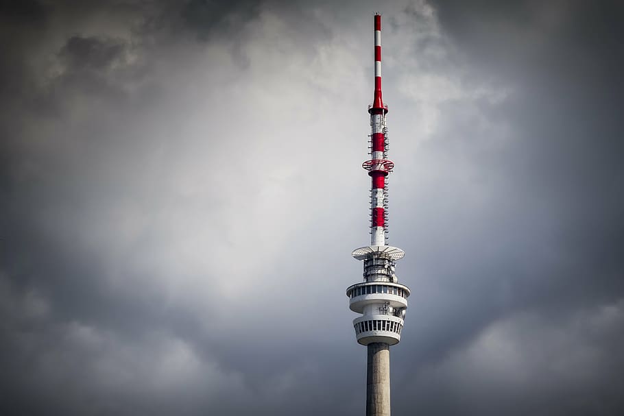 bad weather, cloudy, control tower, dark clouds, high, outdoors HD wallpaper