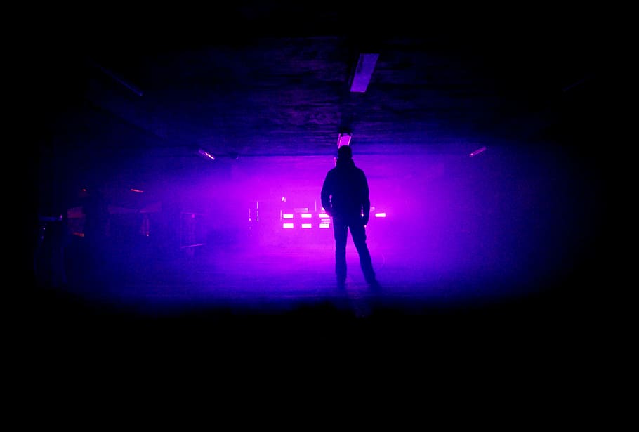 Light, Color, Silhouette, Solitude, nightlife, dark, stage - performance space HD wallpaper