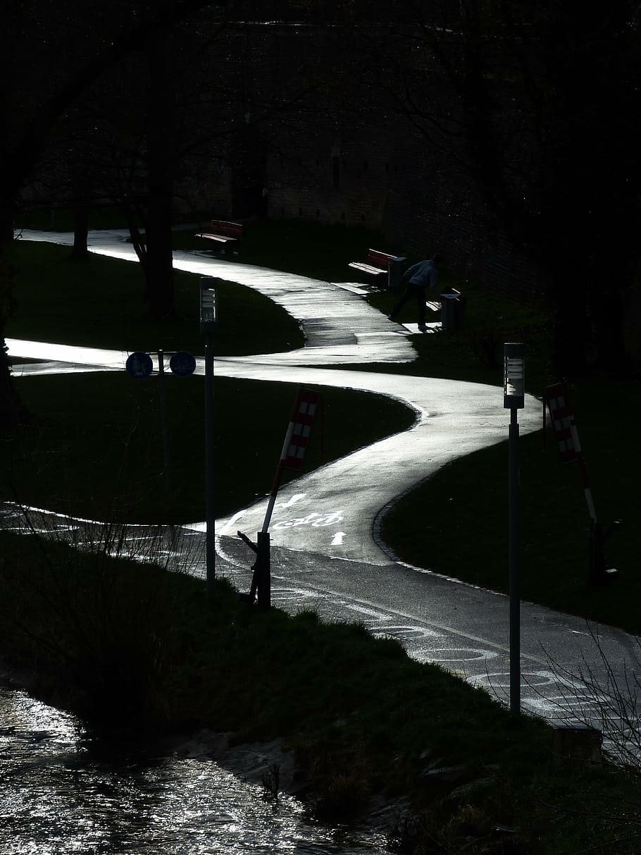 cycle path, cycle path network, streets, road network, traffic HD wallpaper