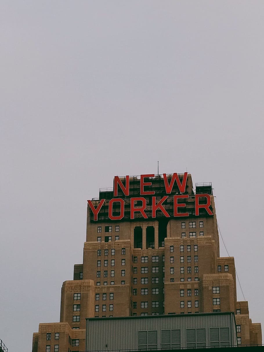 Large New Yorker Sign, typography, built Structure, architecture, HD wallpaper