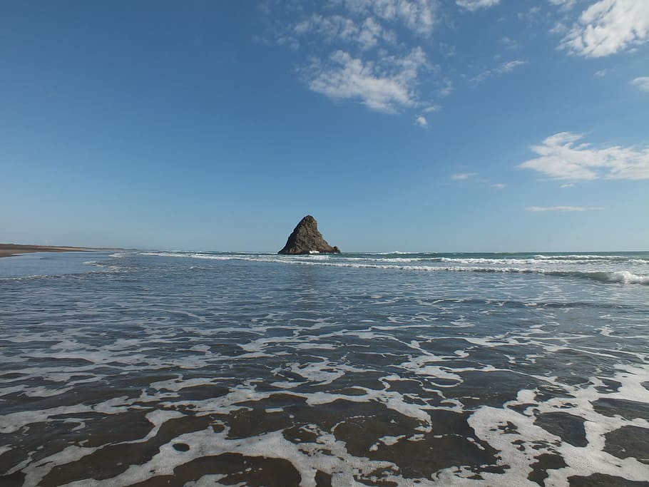 Beach, Ocean, Rock, Water, Coast, Sea, waves, island, tropical HD wallpaper