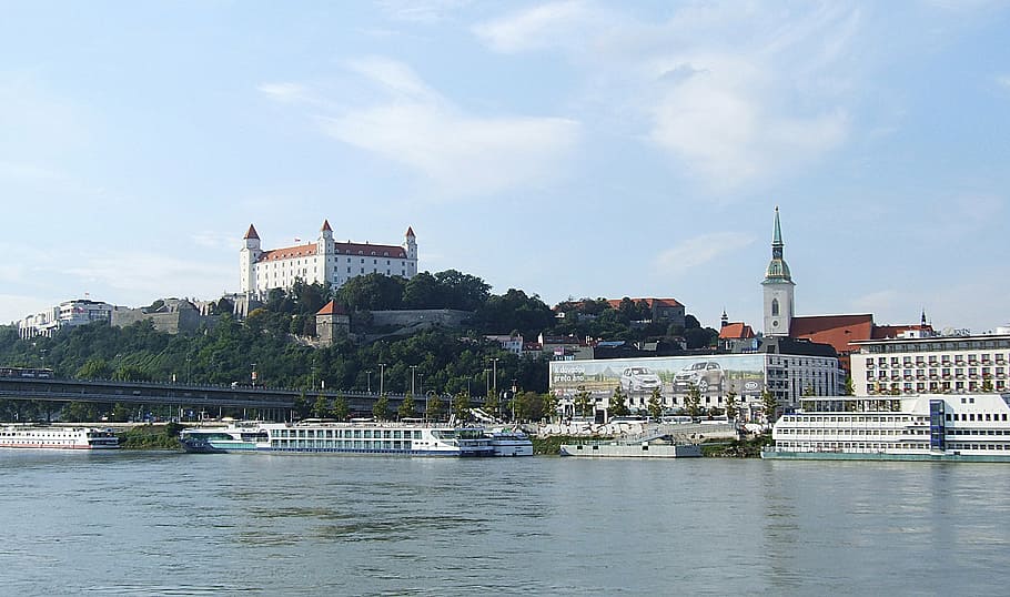 bratislava, the danube, castle, view, river, old, slovakia, HD wallpaper