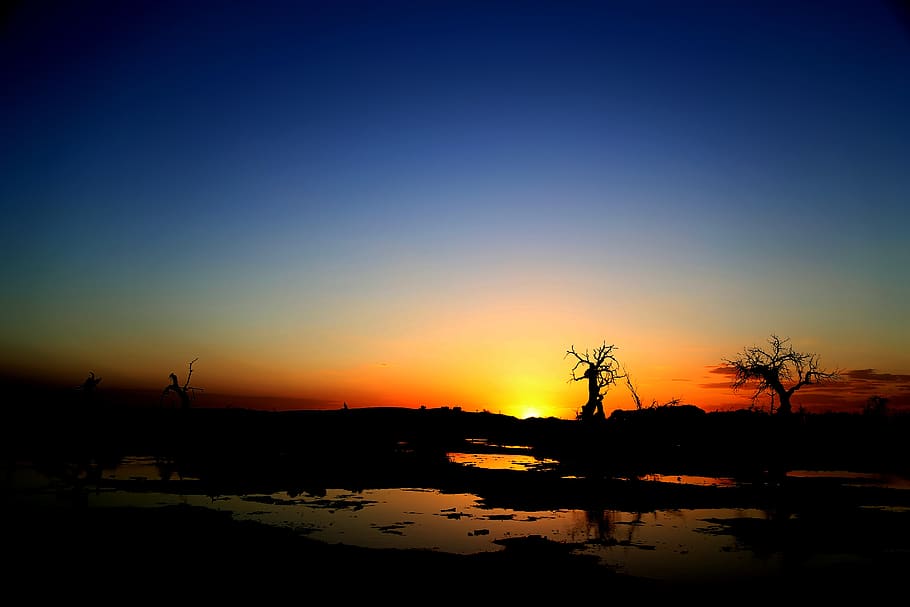 sun, sunset, at dusk, sky, silhouette, scenics - nature, beauty in nature HD wallpaper