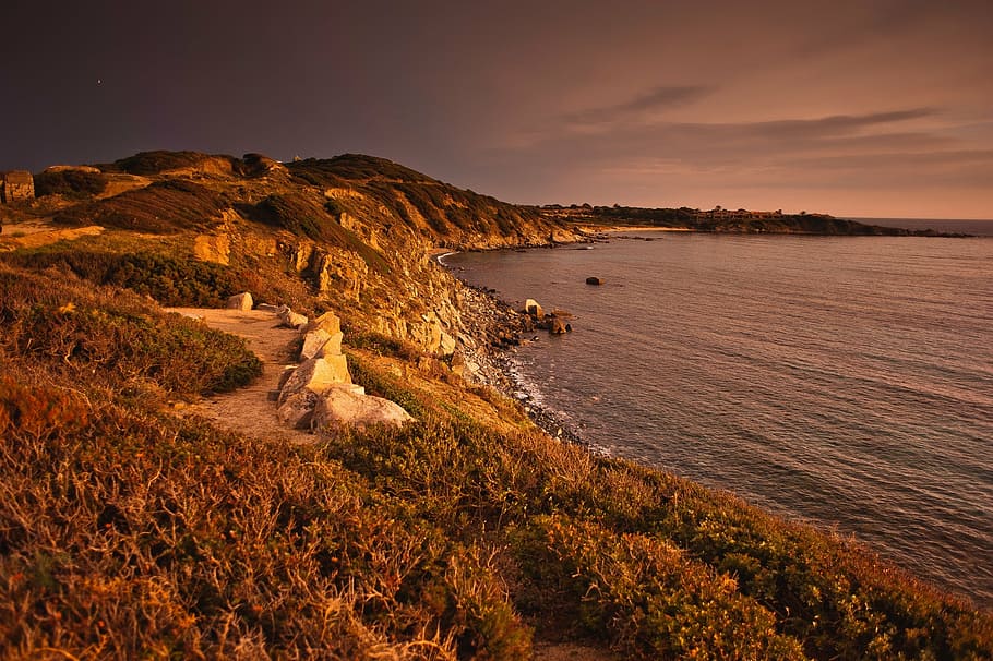 sunset, dusk, coast, ocean, sea, water, sky, scenics - nature HD wallpaper