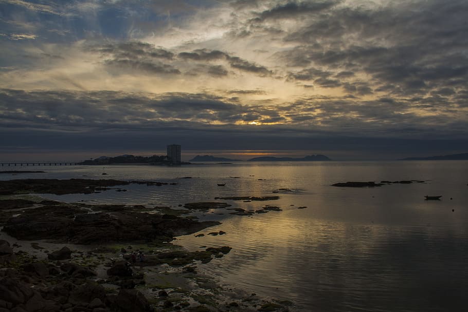 Sunset, Landscape, Islands, Ria, sky, sea, beach, nature, reflection HD wallpaper