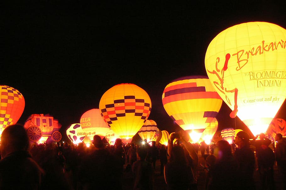 Hot Air Balloon Glow in Albuquerque, New Mexico, festival, photos, HD wallpaper