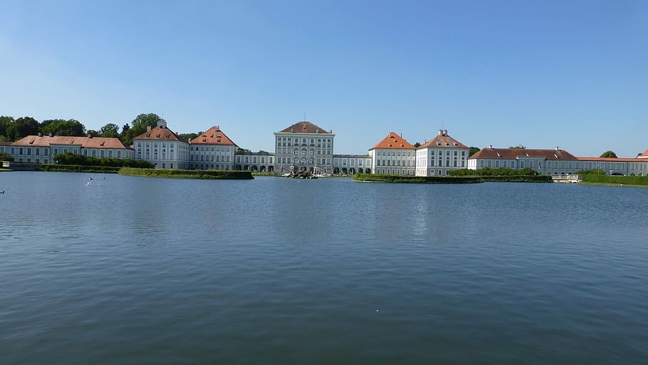 Bavaria, Castle, Nymphenburg, Munich, castle nymphenburg, water, HD wallpaper