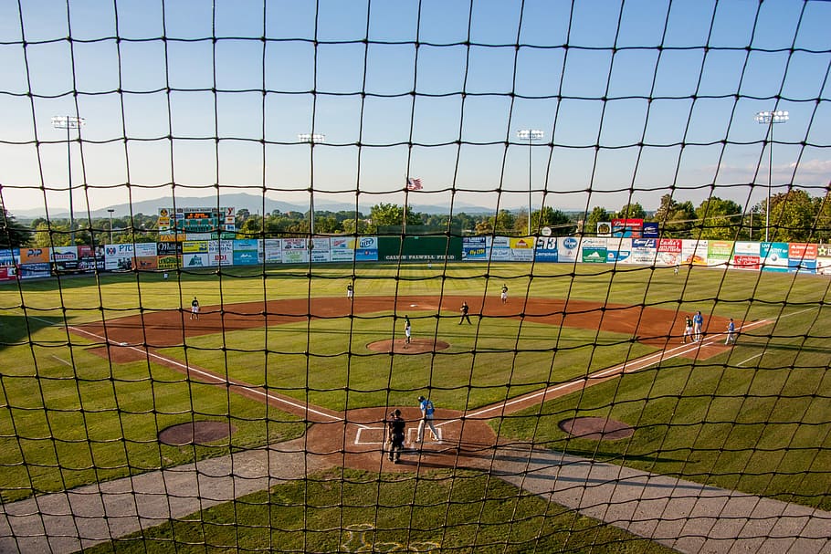 Baseball, Game, Net, Sports, summer, team, baseball field, athletic HD wallpaper