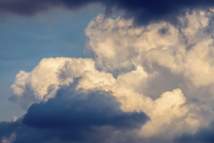 clouds, cloud cover, the sky, storm, dark blue, weather, kumulus HD wallpaper