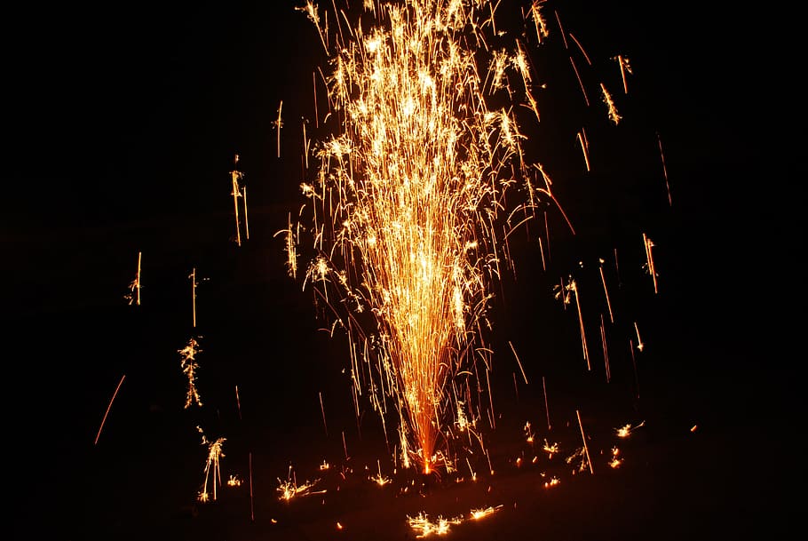 Fireworks, Sparkle, Sparkling, Cone, holiday, festival, celebration HD wallpaper